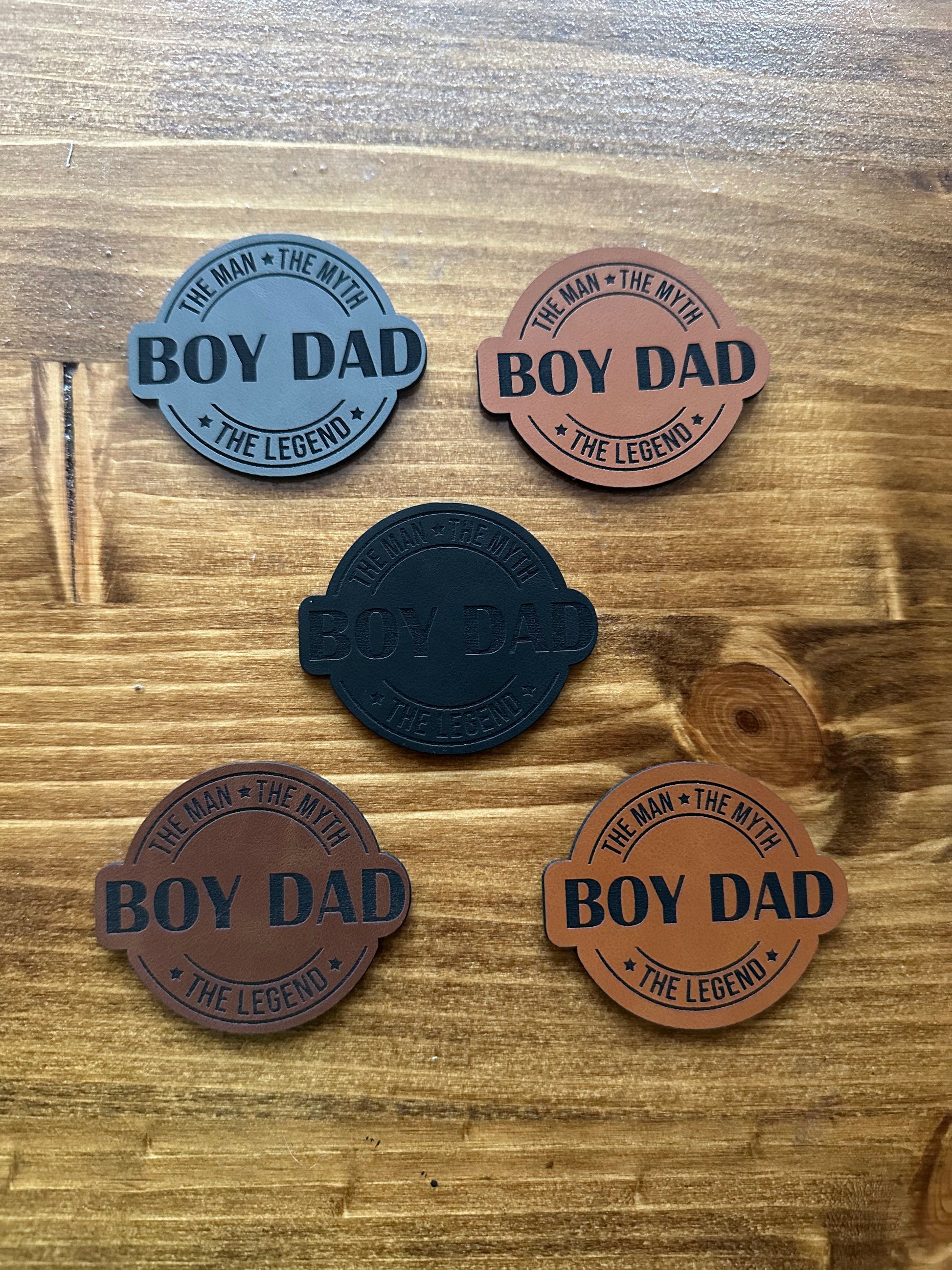 BOY DAD Leather Patch – “The Man • The Myth • The Legend