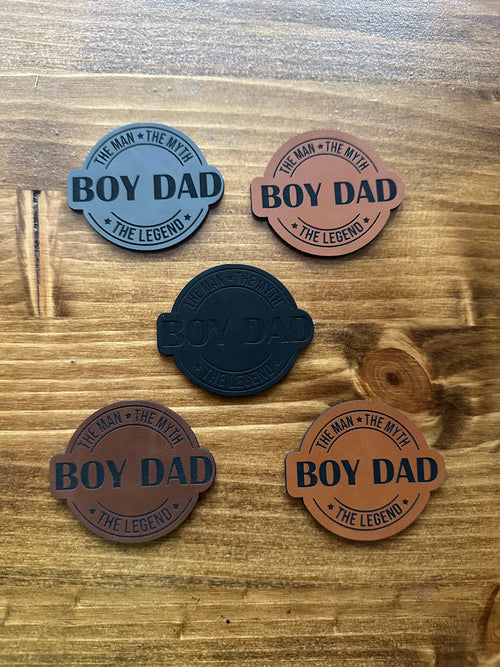 BOY DAD Leather Patch – “The Man • The Myth • The Legend
